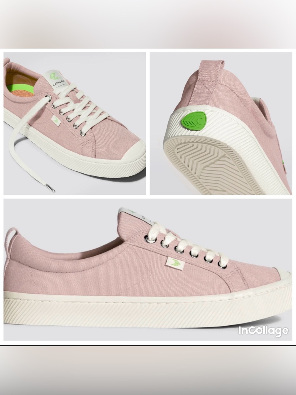 Cariuma OCA Rose Pink Canvas Low-Top Sneakers with White Sole